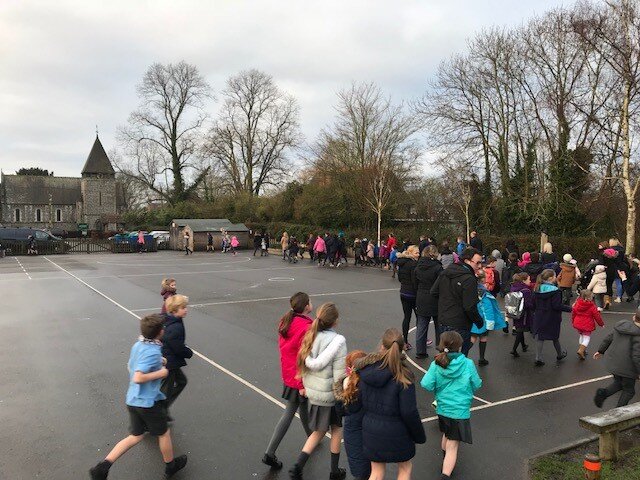 Pupils taking part in daily running initiative