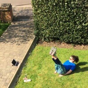 videocall workout in the garden