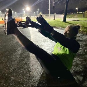 Kelly in an outdoor fitness session