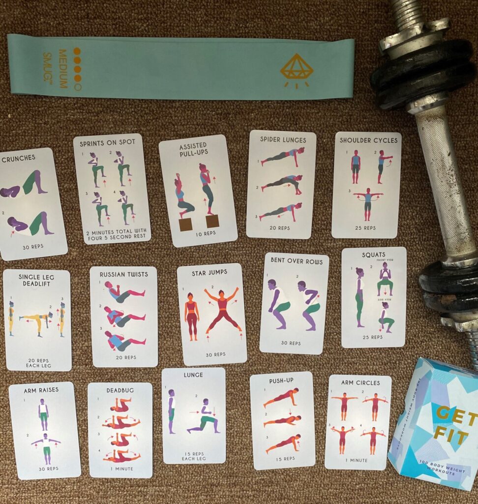 Exercise cards and equipment