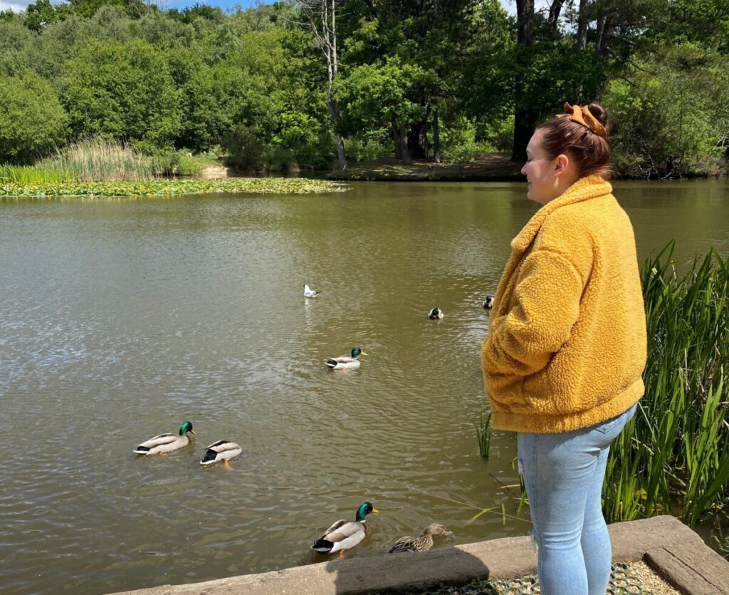 Georgia on a walk - exercising to help look after her mental health