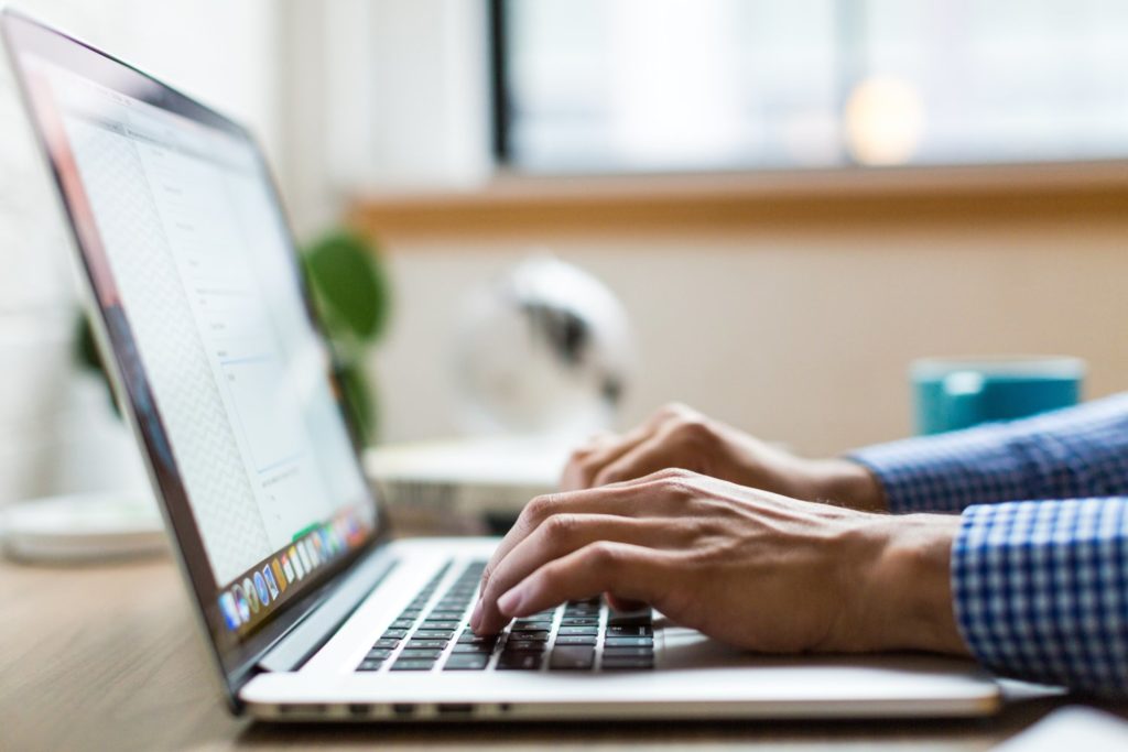 Man working from home on laptop