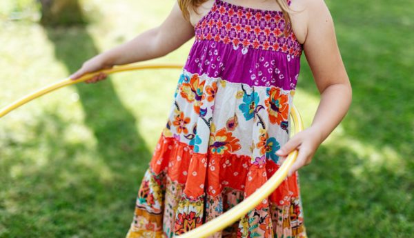 Girl hula hooping