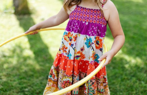 Girl hula hooping