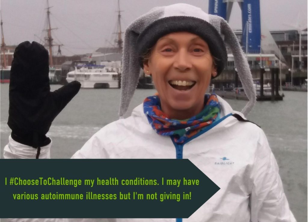 Debbie International Women's Day pledge: I Choose To Challenge my health conditions. I may have various autoimmune illnesses but I'm not giving in!