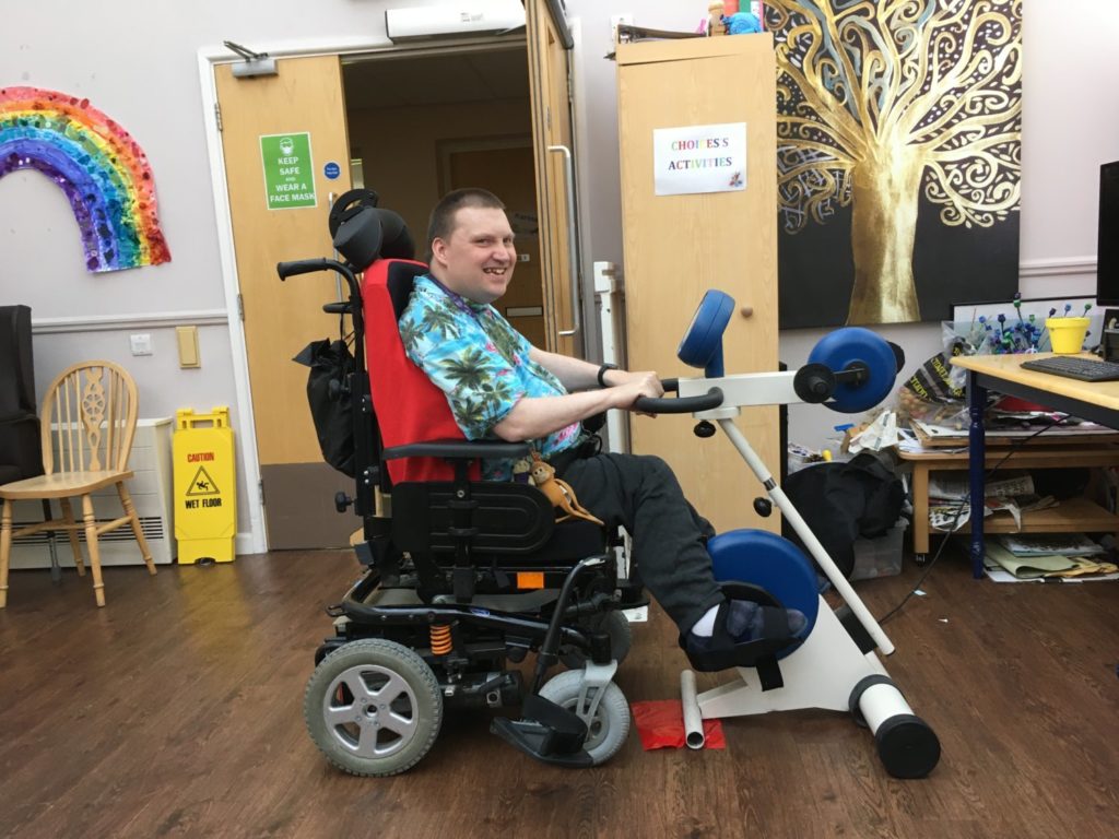 Enham Trust member Ed completing his cycling challenge