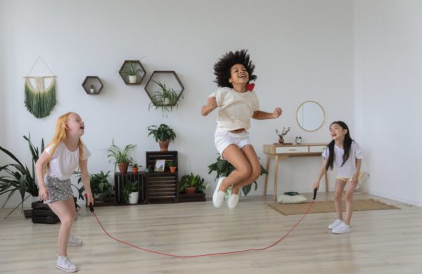 children skipping