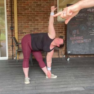 Emma at a Kettlebells class