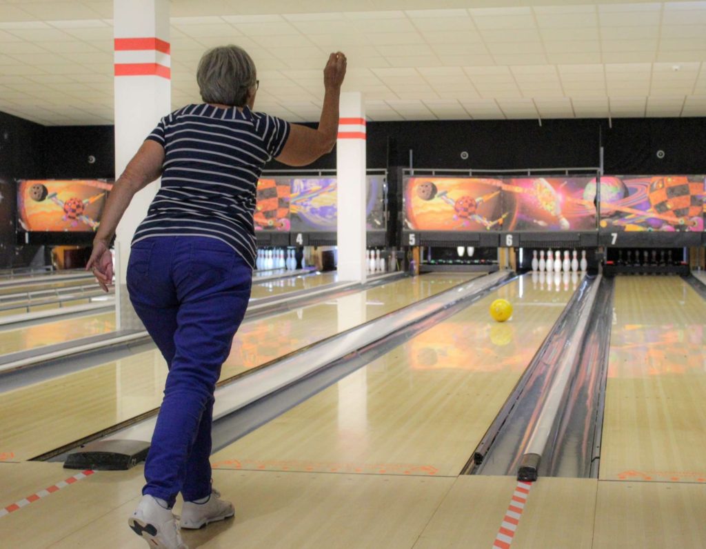 A lady bowling